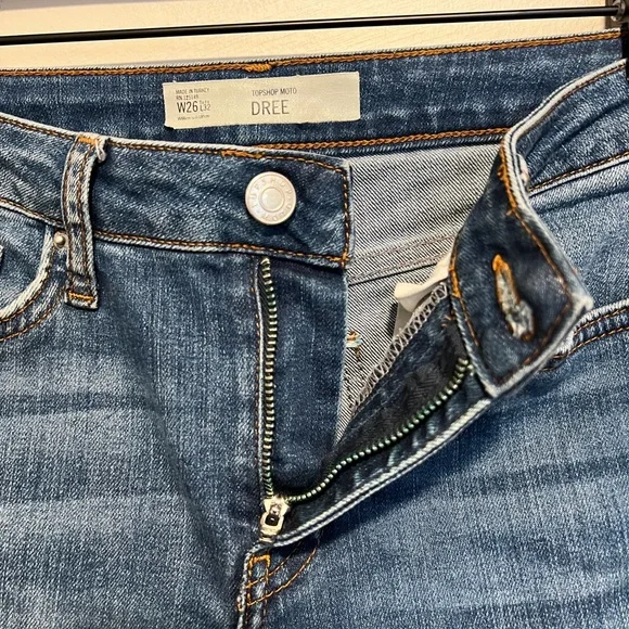 Topshop Moto Dree Frayed Hem Jeans Sz 26 - Picture 3 of 8